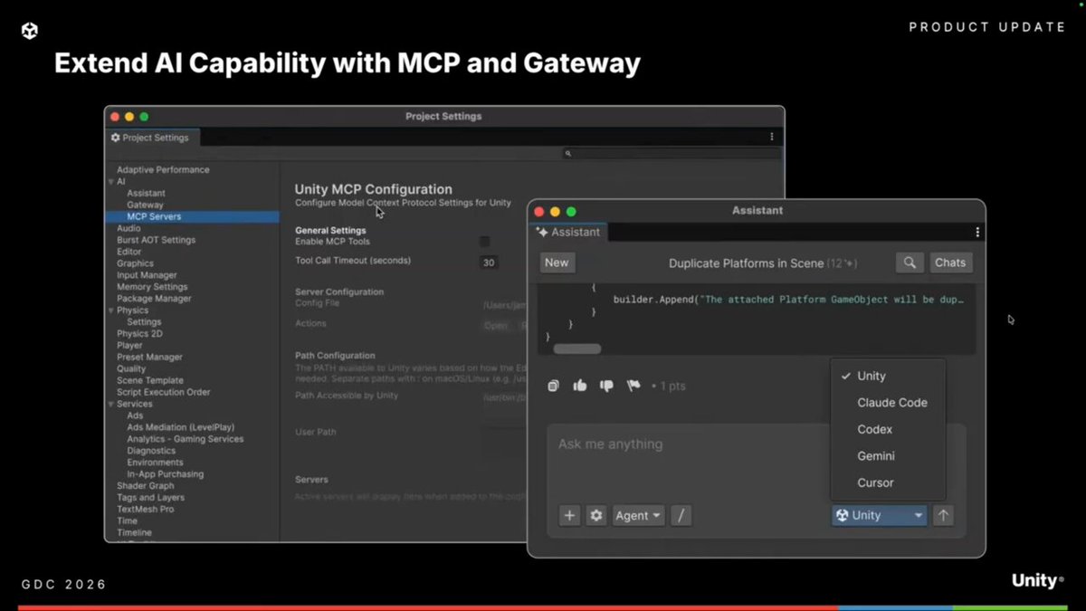 Unity AI Beta Connects Third-Party AI Agents via MCP Server