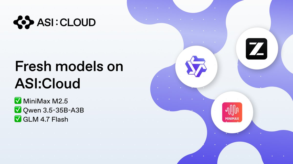 ASI:Cloud Adds MiniMax M2.5, Qwen, and GLM Models for Inference