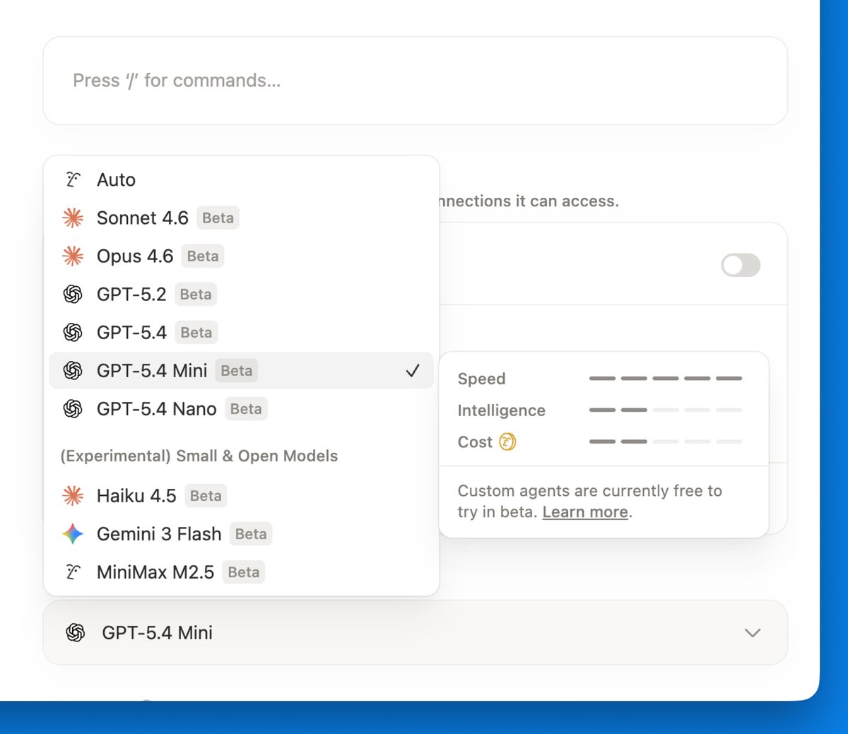 Notion Adds GPT-5.4 Mini to Custom Agent Model Picker