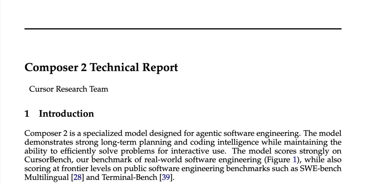 Cursor Releases Composer 2 Technical Report on Coding Agent Training