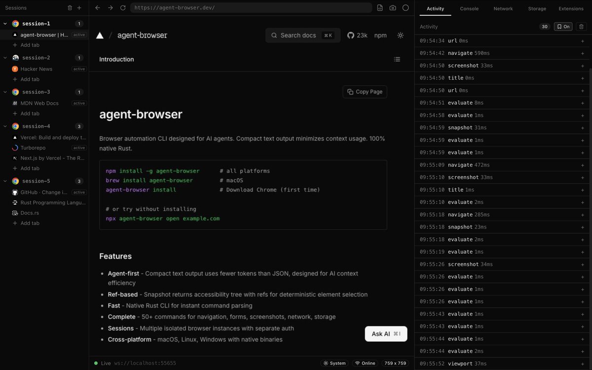 Vercel Labs Launches Real-Time Dashboard to Debug AI Agent Browser Sessions