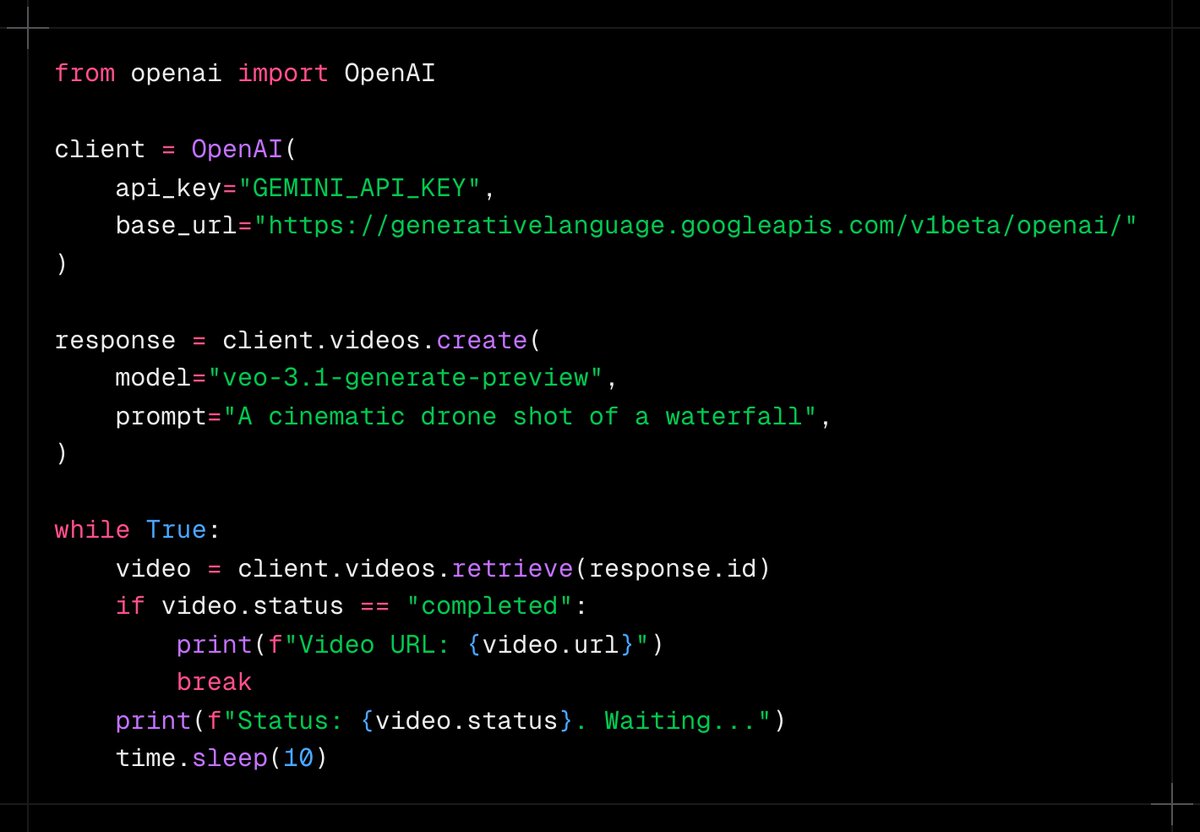 Google adds Veo and Gemini image models to OpenAI compatibility layer
