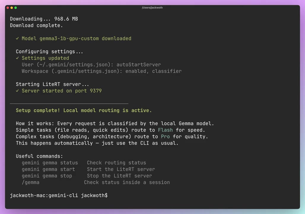 Google Gemini CLI Integrates Local Gemma Models for Intelligent Task Routing