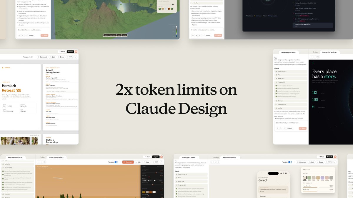 Anthropic Doubles Claude Design Token Limits to Support Complex Prototyping