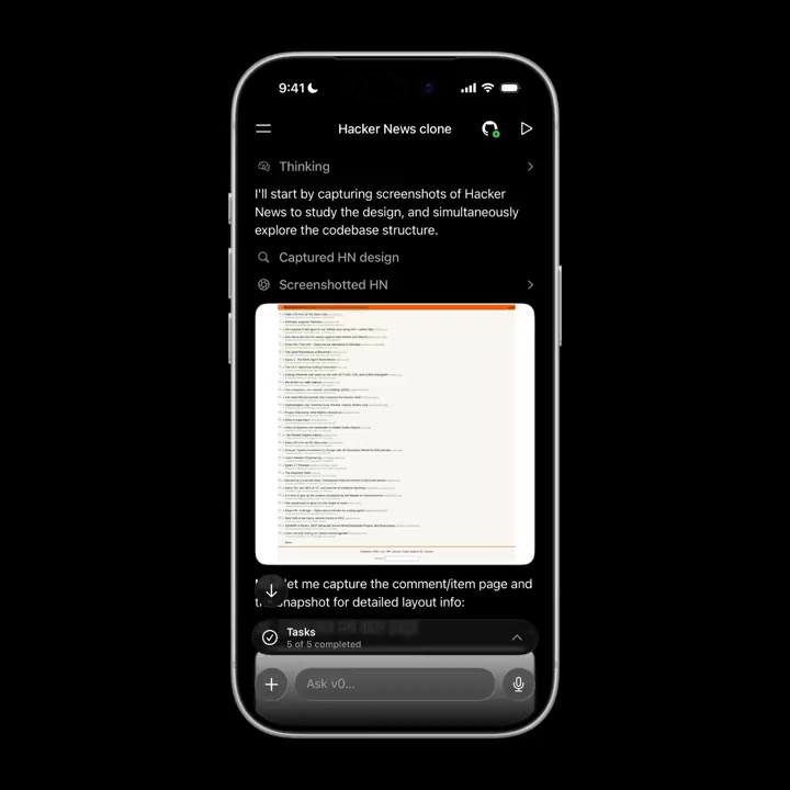v0 Brings Autonomous Browser Debugging to Its iOS App