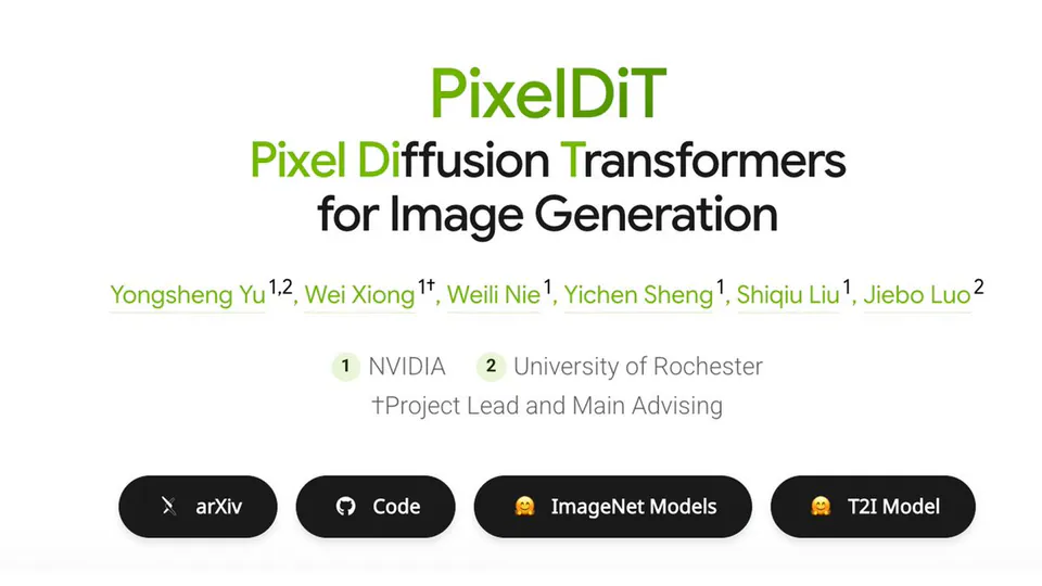 NVIDIA PixelDiT Achieves State-of-the-Art Pixel-Space Image Generation by Removing Autoencoders