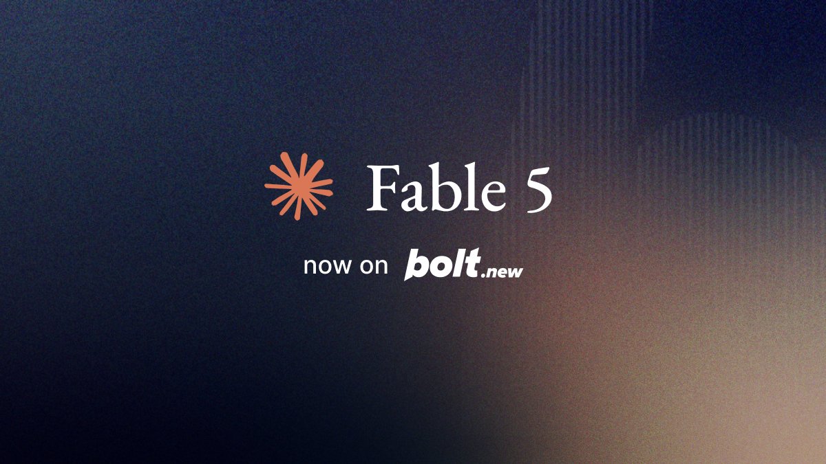 Fable 5 now on bolt.new