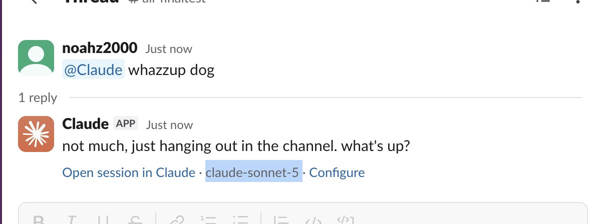 @Claude whazzup dog
not much, just hanging out in the channel. what's up?
Open session in Claude · claude-sonnet-5 · Configure