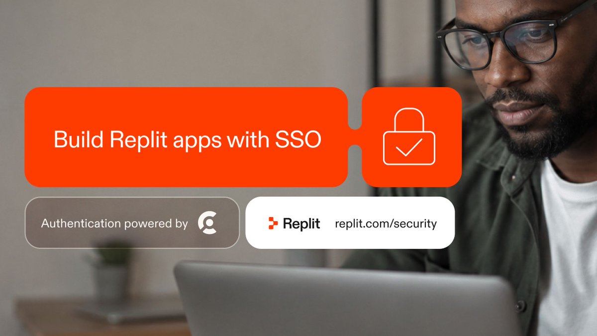 Build Replit apps with SSO; Authentication powered by; Replit replit.com/security
