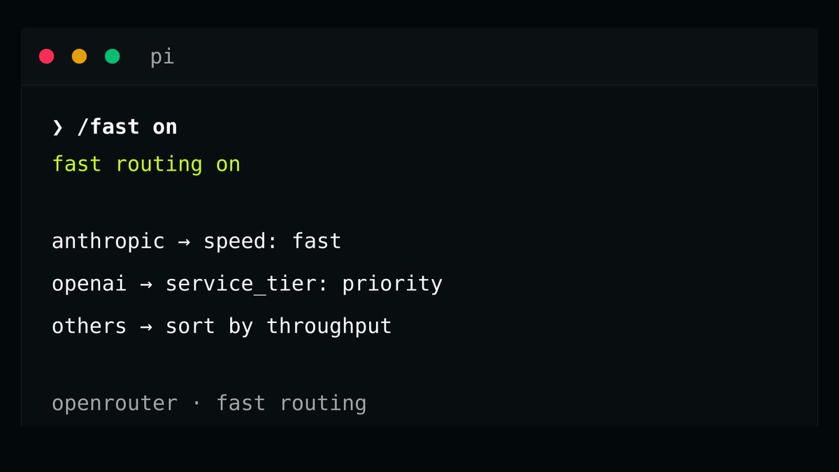 > /fast on
fast routing on