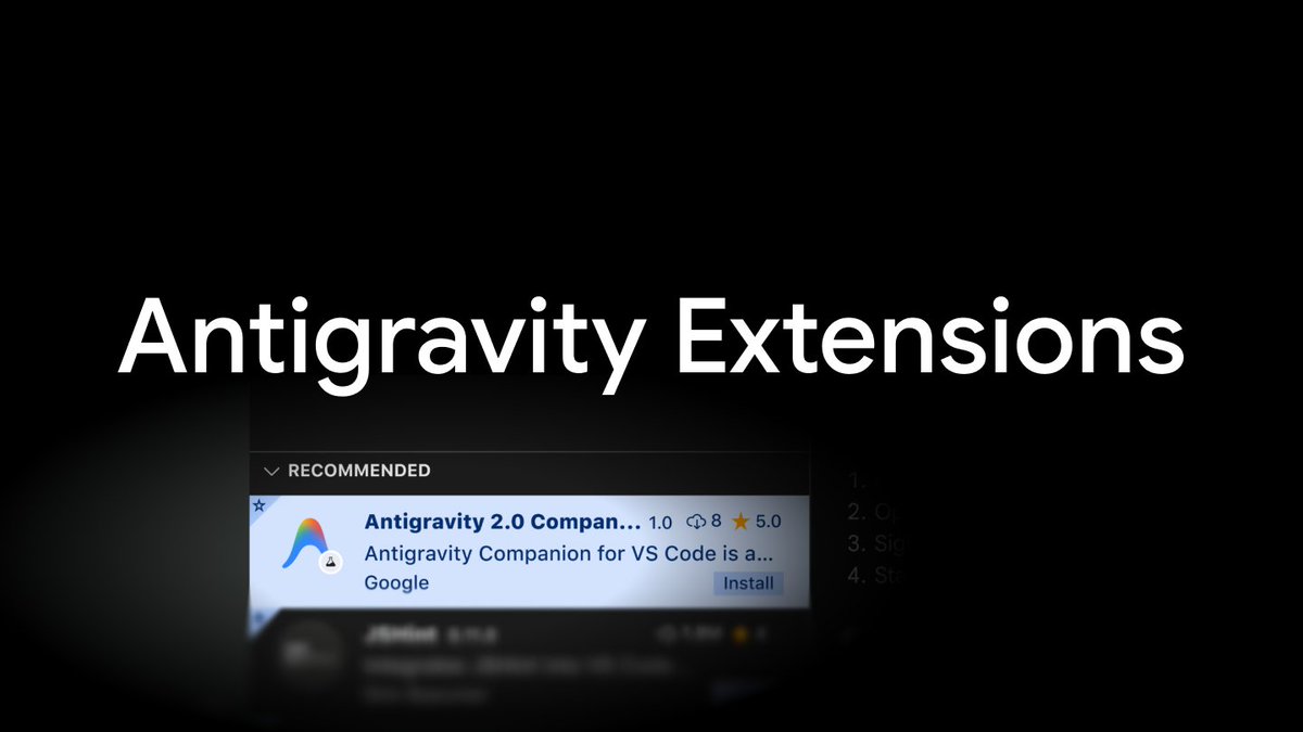 RECOMMENDED Antigravity 2.0 Compan... 1.0 8 5.0 Antigravity Companion for VS Code is a... Google Install