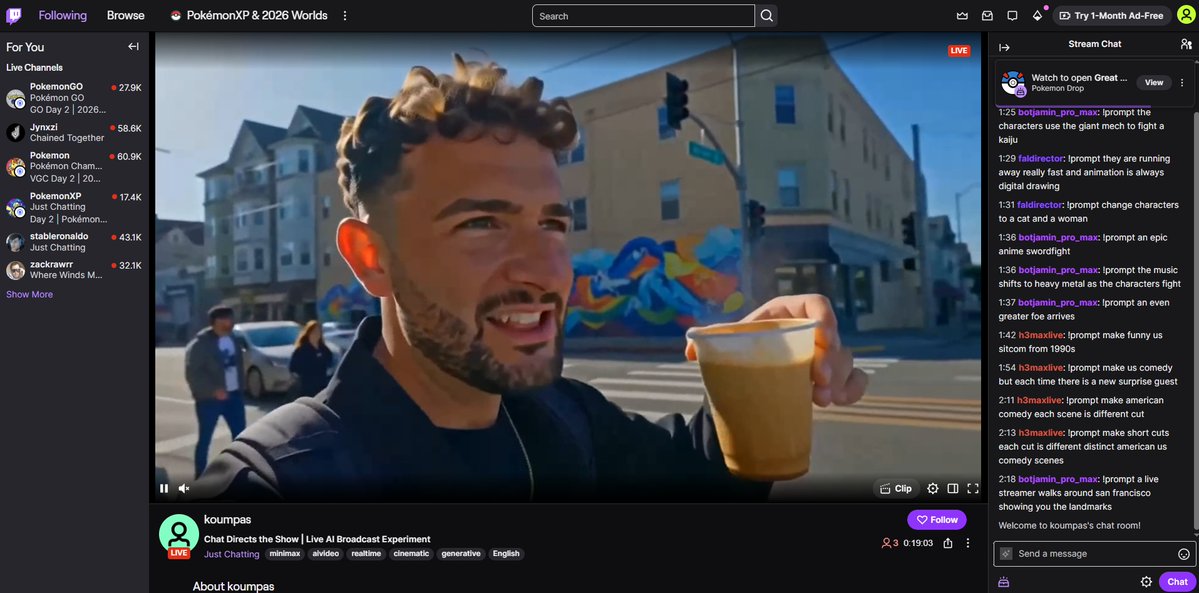 Chat Directs the Show | Live AI Broadcast Experiment