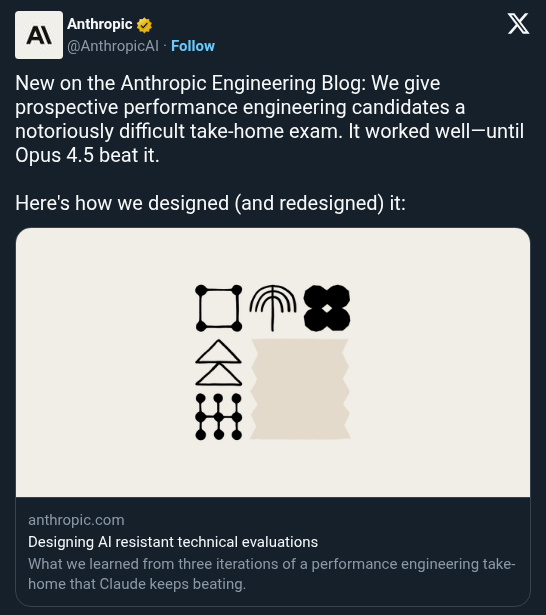 Anthropic Releases Hiring Exam Claude Keeps Beating as Open Engineering Challenge