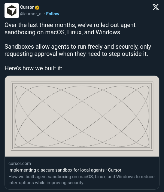 Cursor Rolls Out Agent Sandboxing Across macOS, Linux, and Windows