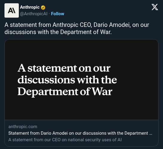 Anthropic Refuses DoW Demands to Remove Claude AI Safety Safeguards