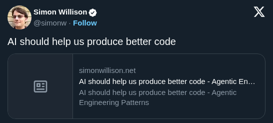 Simon Willison's Guide Argues Coding Agents Can Raise Code Quality