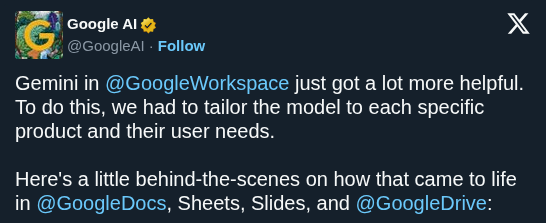 Gemini Gets Product-Specific Upgrades Across Google Workspace Apps