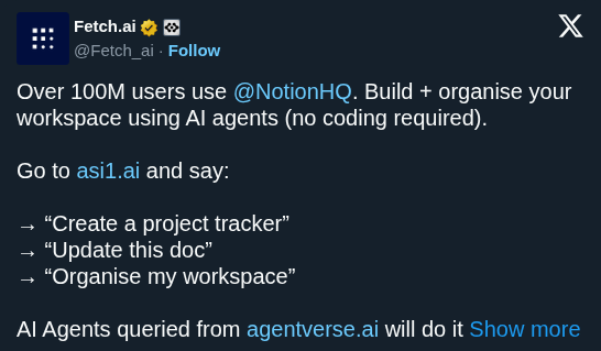 Fetch.ai Brings Notion Workspace Management to ASI:One Agents