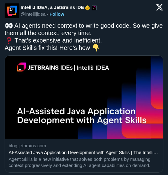 JetBrains adopts Agent Skills to replace monolithic context with modular instructions