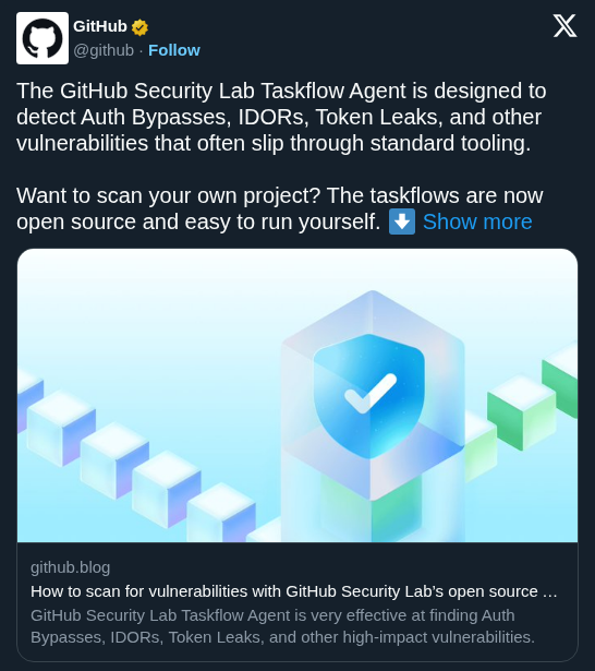 GitHub Security Lab releases open source AI taskflows to detect logic bugs