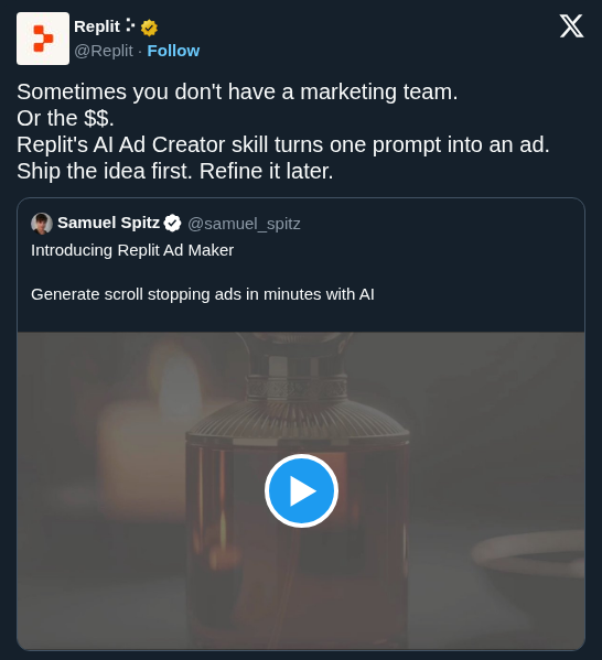 Replit AI Ad Creator Skill Generates Marketing Assets From Single Prompts