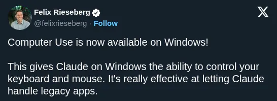 Anthropic Expands Claude Computer Use to Windows for Legacy App Automation