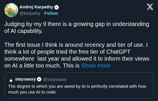 Andrej Karpathy Explains the Widening Gap in Frontier AI Capability Perception
