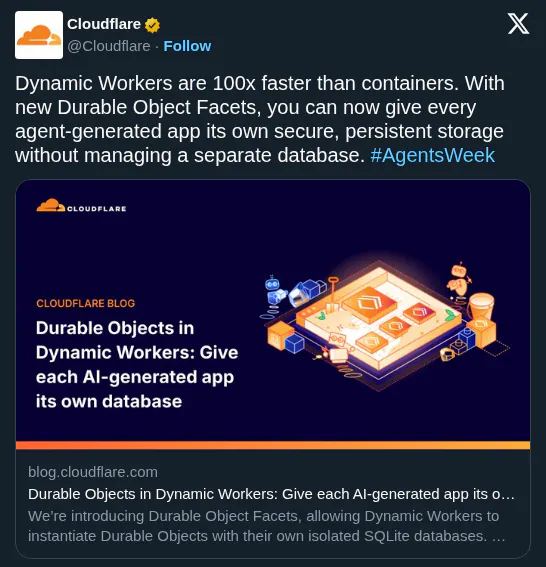 Cloudflare Launches Durable Object Facets to Give AI Generated Apps Persistent Storage