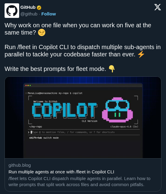 GitHub Copilot CLI Adds Fleet Mode to Run Multiple Agents in Parallel