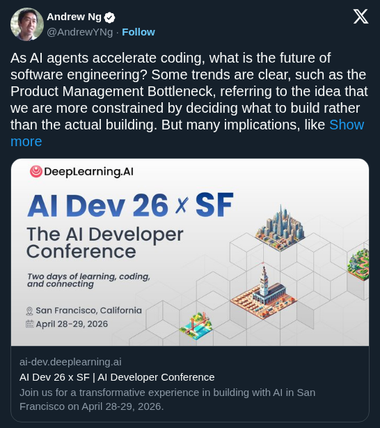 Andrew Ng argues agentic coding expands software jobs and shifts bottlenecks
