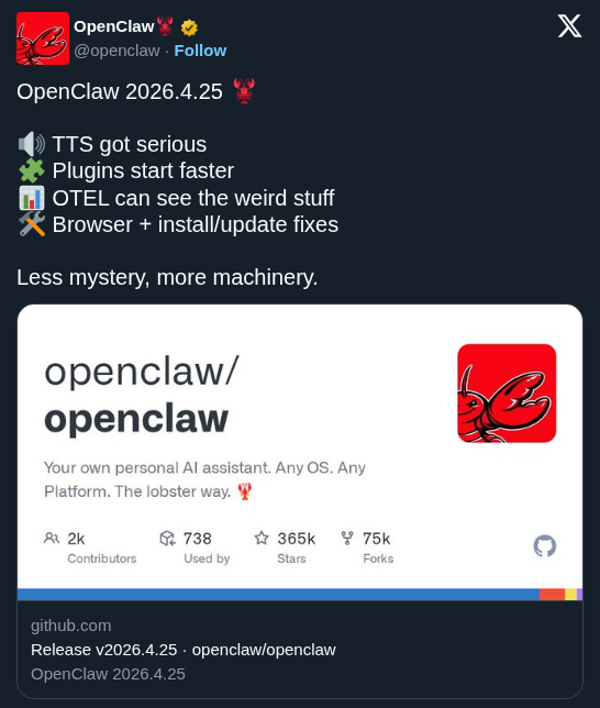 OpenClaw Hardens Self-Hosted AI Infrastructure With Deep Observability and TTS Personas