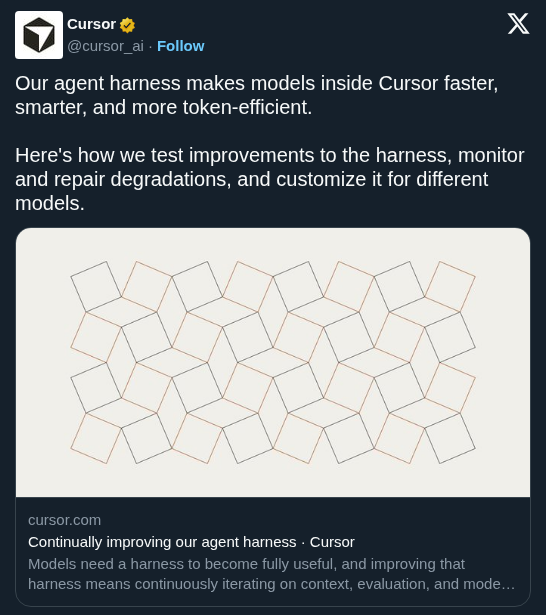 Cursor Details the Agent Harness Engineering That Drives Coding Performance