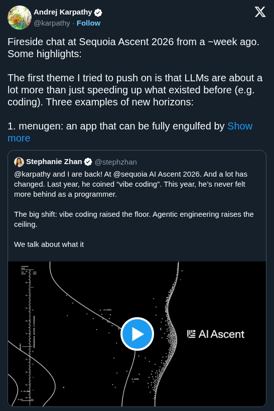 Andrej Karpathy Outlines the Shift From Vibe Coding to Agentic Engineering