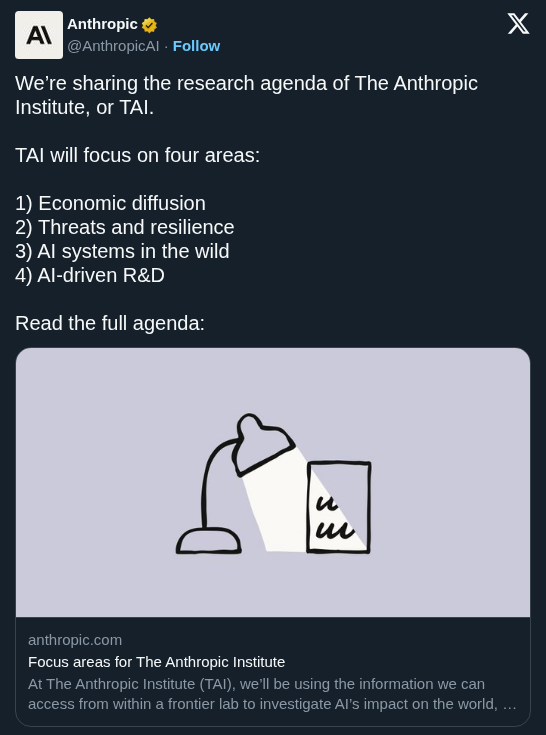Anthropic Institute Sets Research Agenda to Study AI Economic Impact