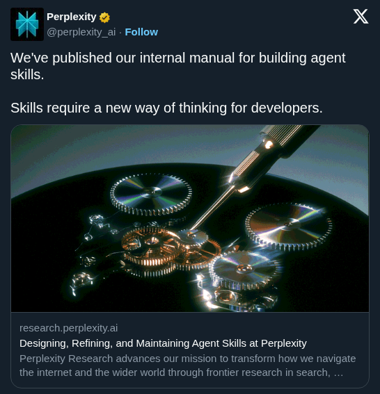 Perplexity Releases Internal Manual for Building High Performance Agent Skills