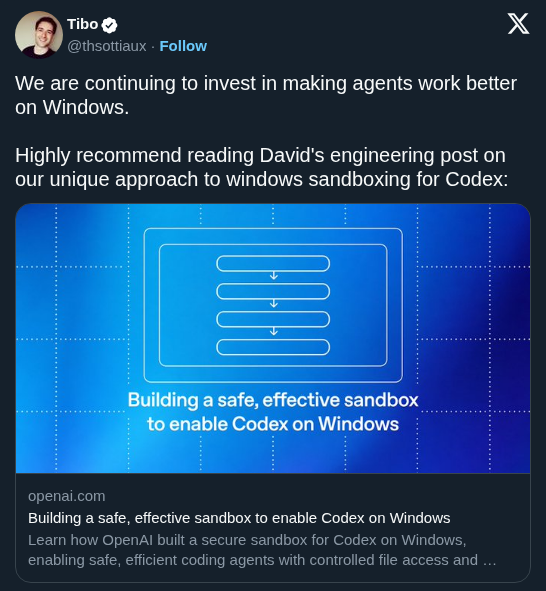 OpenAI Builds Custom Windows Sandbox to Secure Codex Agentic Workflows