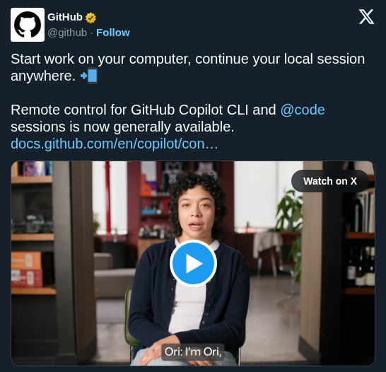 GitHub Launches Remote Control for Copilot CLI to Steer Agents Anywhere