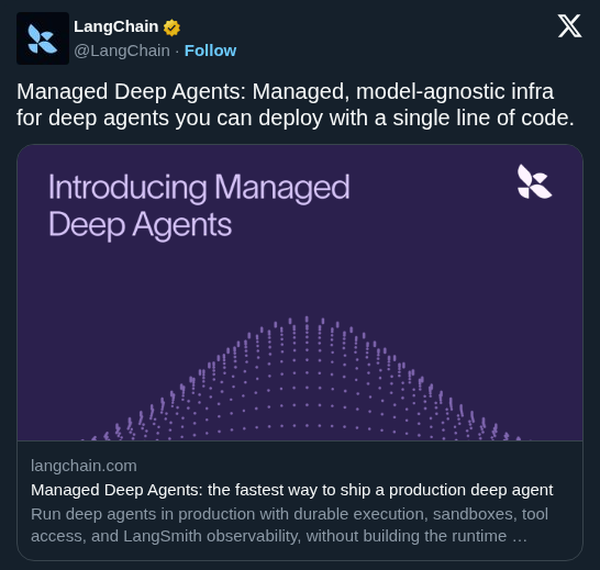 LangChain Launches Managed Deep Agents for Production-Ready Agent Deployment
