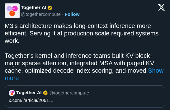 Together AI Optimizes MiniMax M3 Inference with New Systems Kernels
